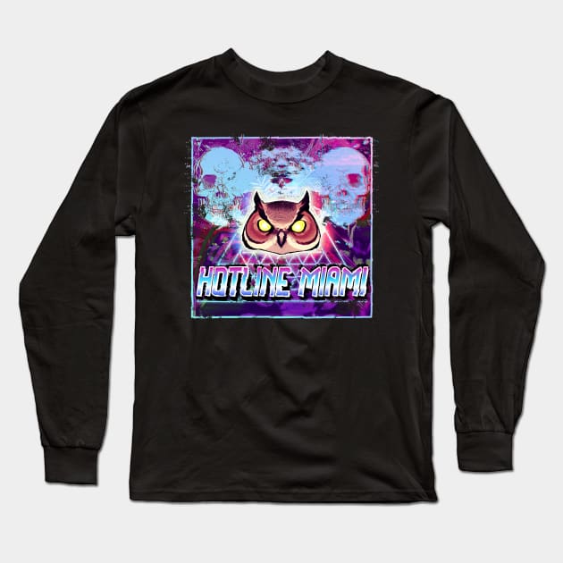 Vaporwave Miami Long Sleeve T-Shirt by Jack Calvin Wolfe Illustrations